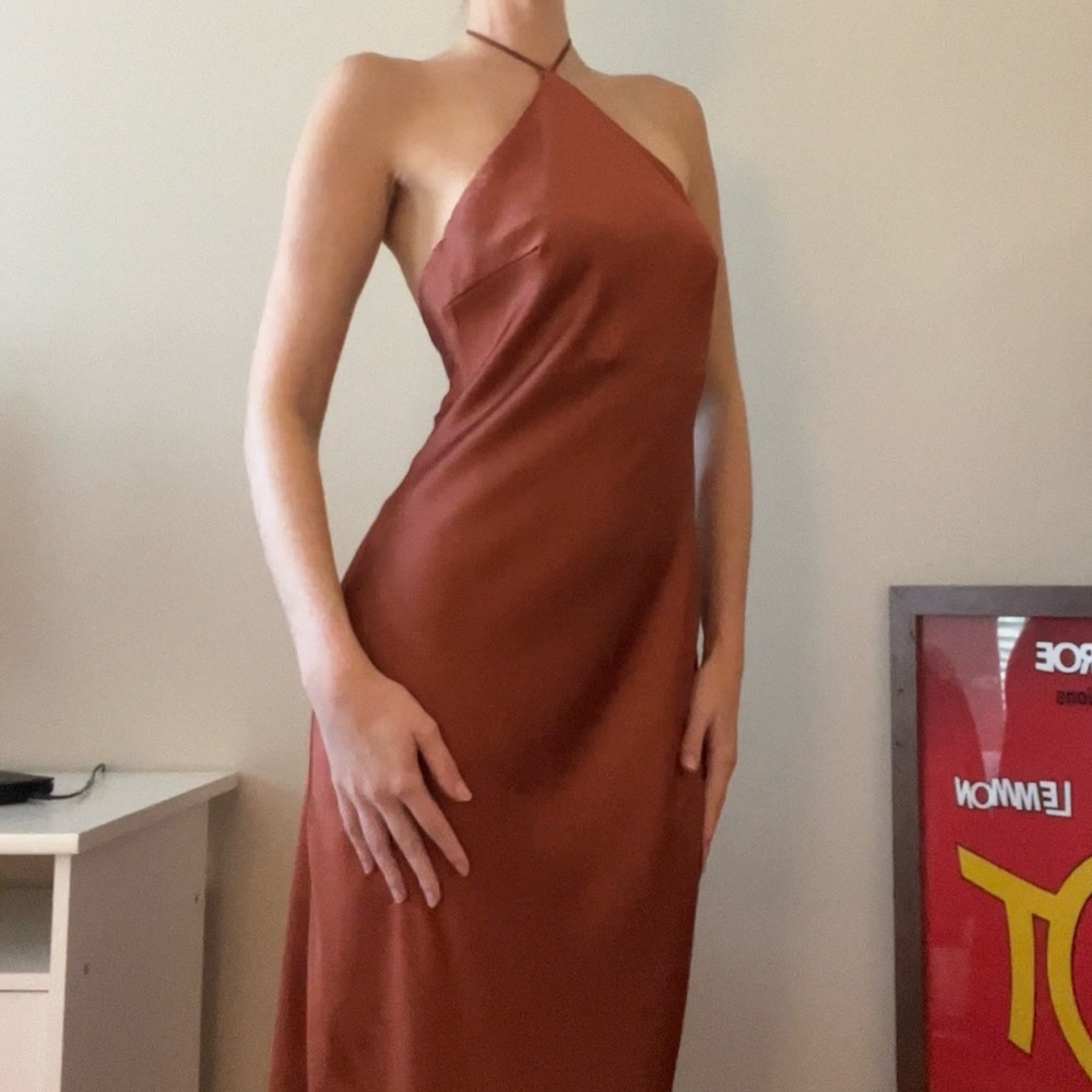 Auburn Halter Neck Midi Dress
